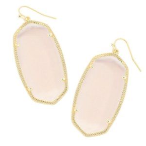 Danielle Gold Drop Earrings - Peach